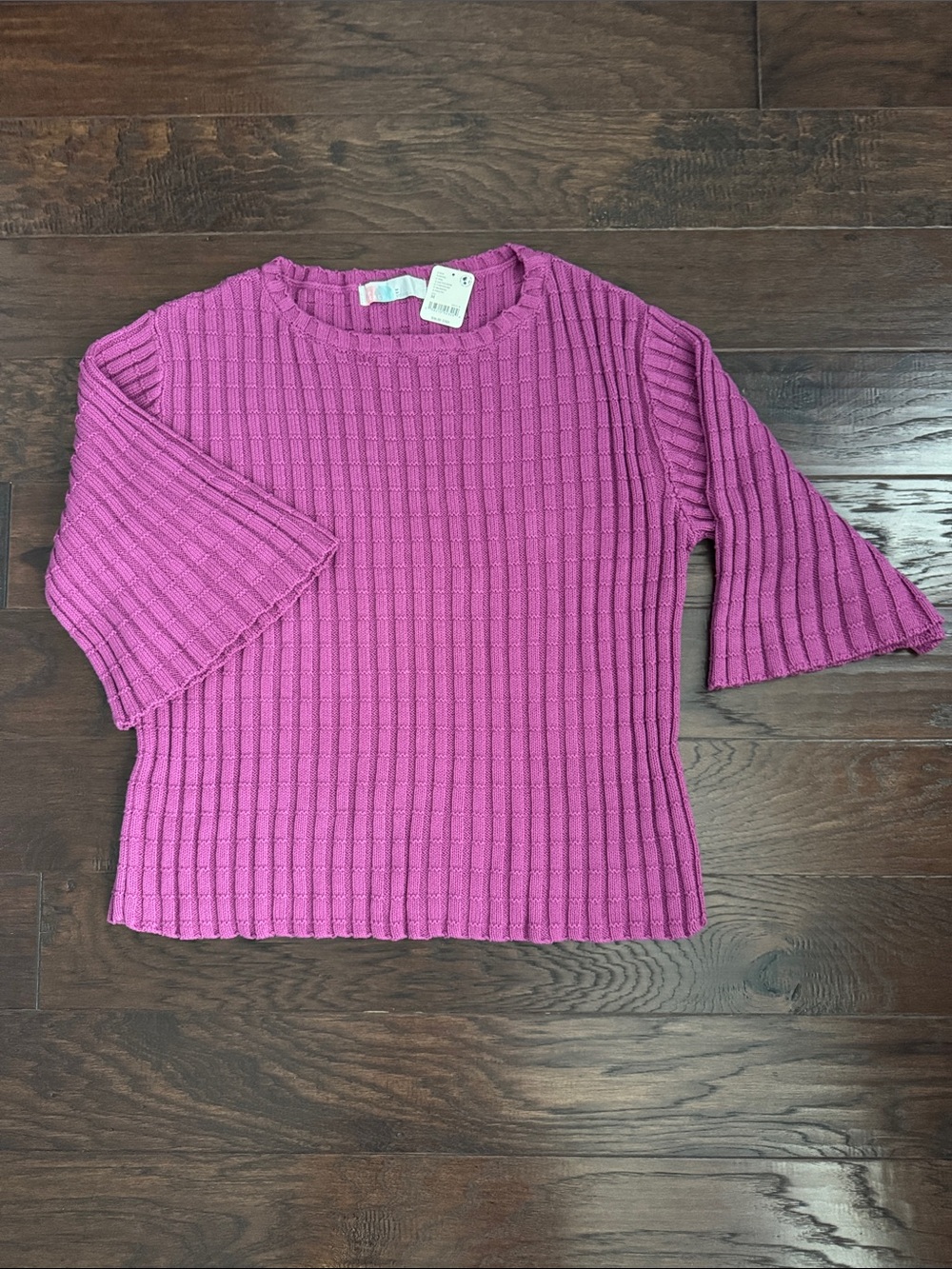 NWT Free People Sweater WoMen's Medium Textured Crewneck PINK